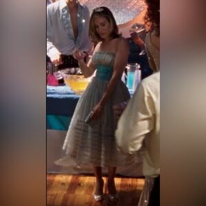 Betsey Johnson Strapless Blue and White Dress